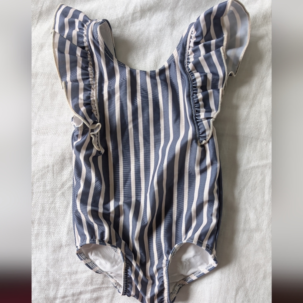 Pearl Navy and White Striped Swimwear